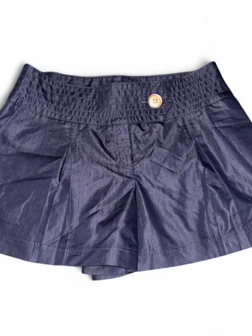 Cache Navy Pleated Skort with Button Detail